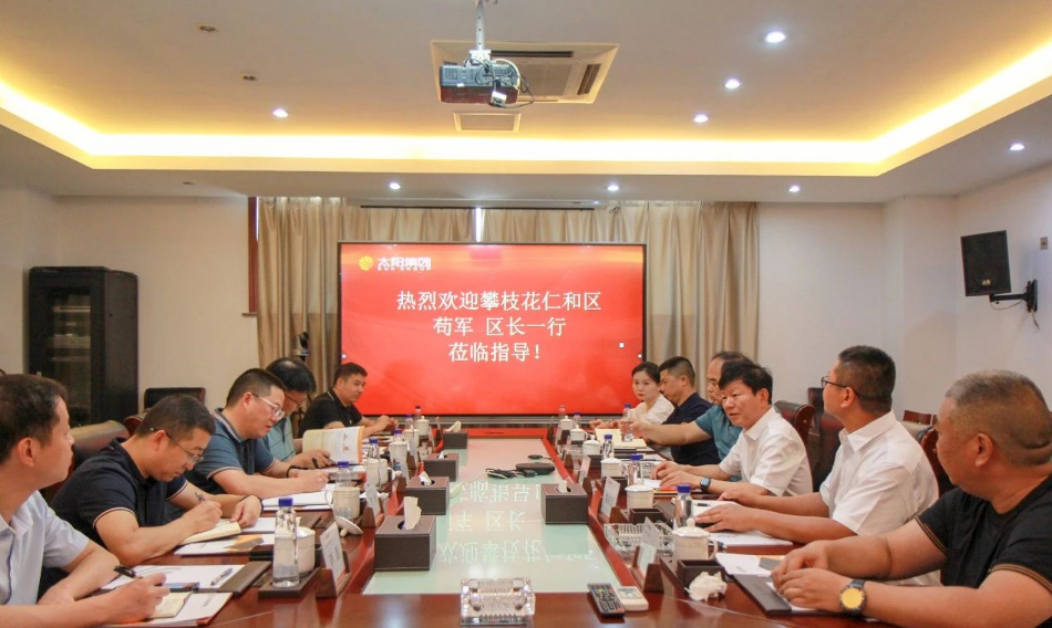 攀枝花仁和區(qū)區(qū)長(zhǎng)茍軍一行蒞臨綠能電力參觀(guān)考察